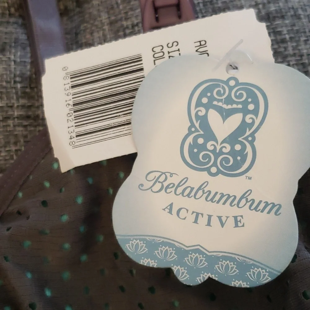 Belabumbum Sporty Mesh Nursing Bra in Gray/Aqua Size M